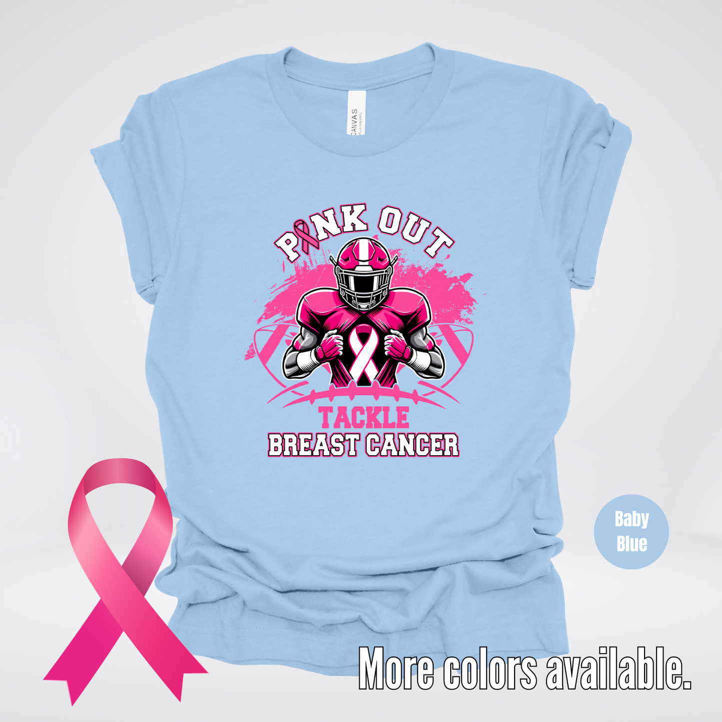 Pink Out Football Tackle Breast Cancer Awareness T-Shirt