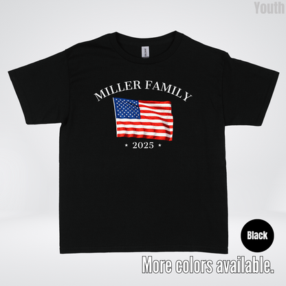 CUSTOM Family Name And Year - 4th Of July - Youth T-Shirt
