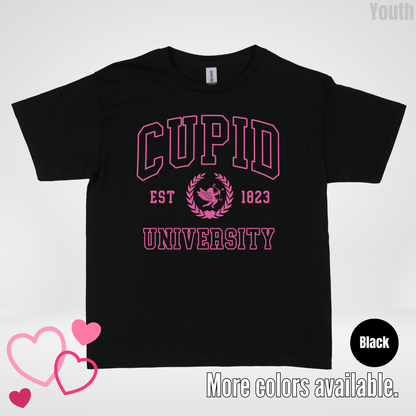 Cupid University Est 1823 Bright Pink Design Youth T-Shirt