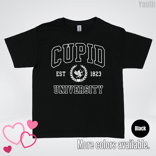 Cupid University Est 1823 White Design Youth T-Shirt