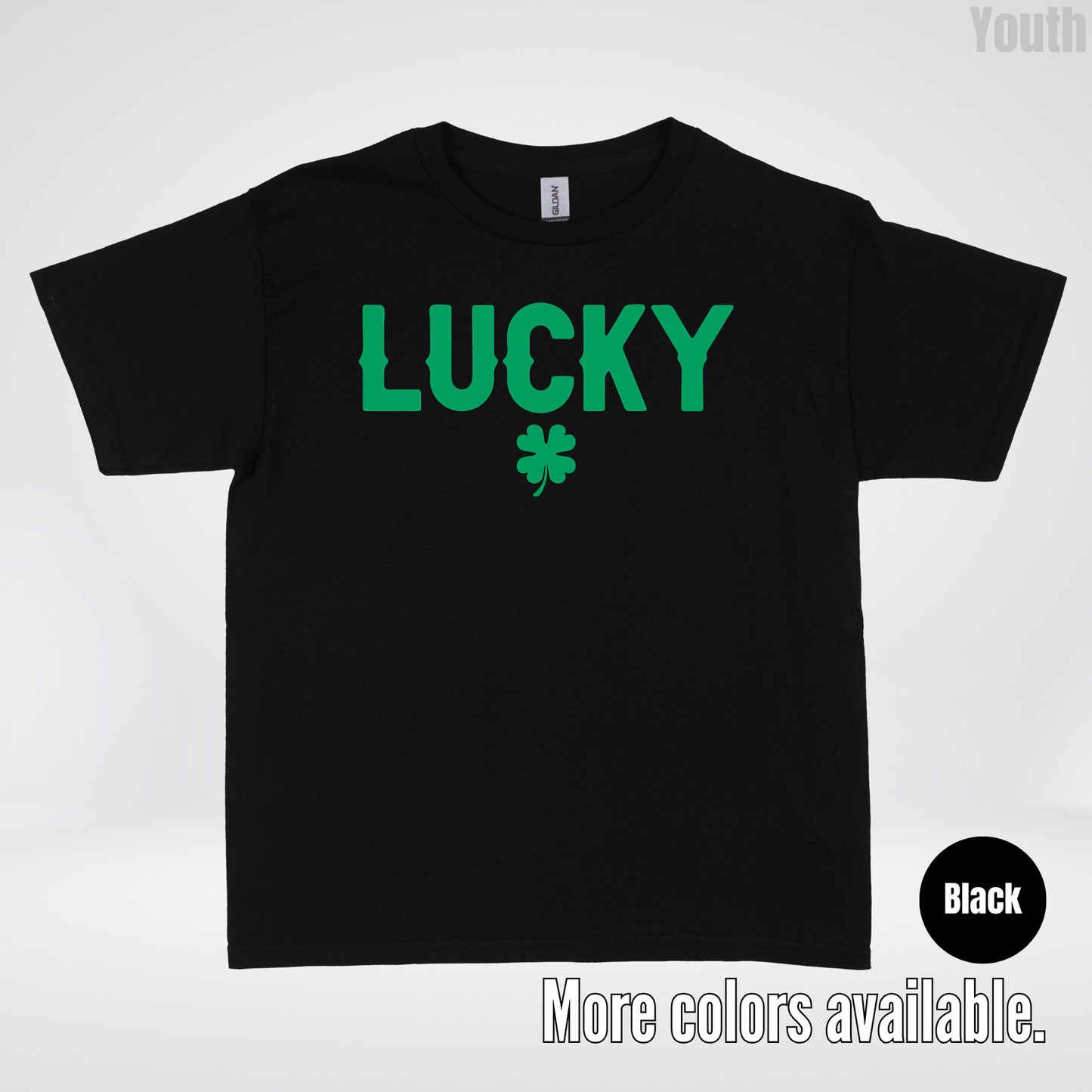 Lucky & Four Leaf Clover - Green Design - Saint Patrick's Day Youth T-Shirt