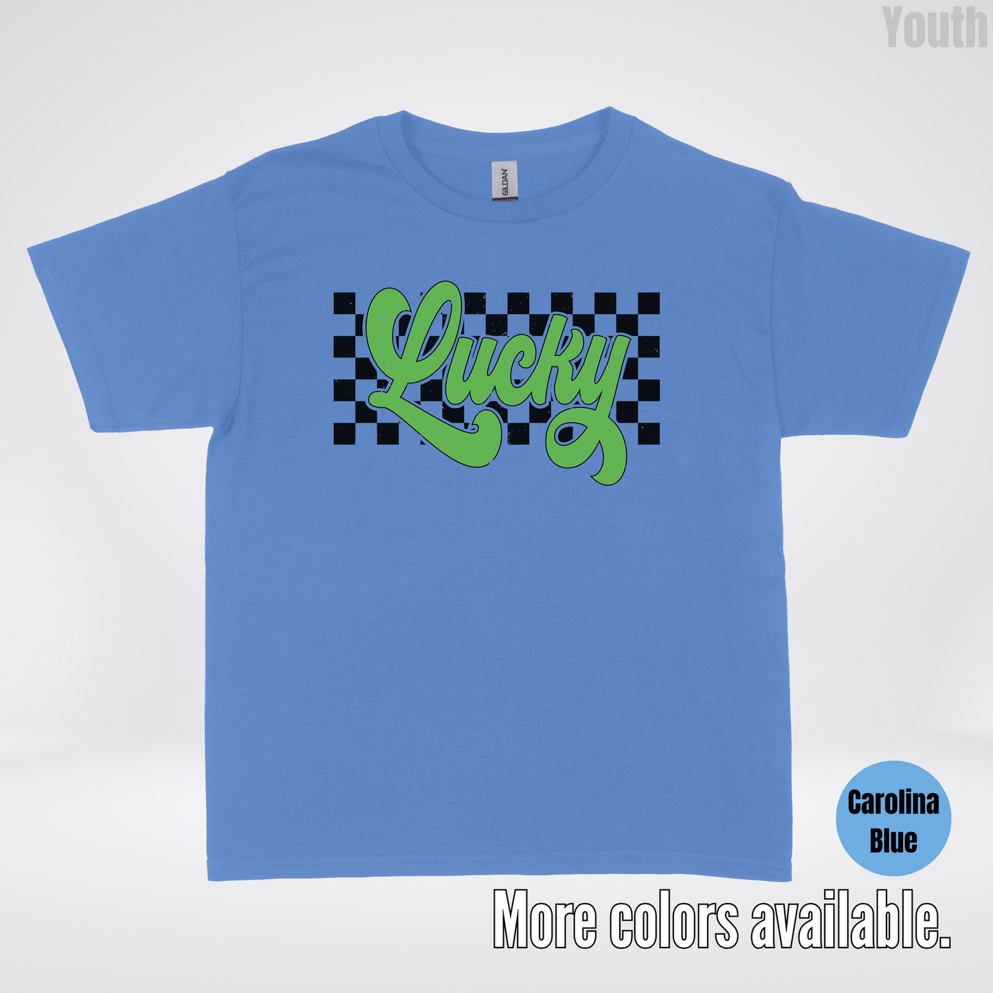 Lucky Cursive Checkered Retro – Saint Patrick’s Day Youth T-Shirt