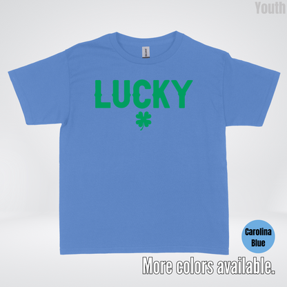 Lucky & Four Leaf Clover - Green Design - Saint Patrick's Day Youth T-Shirt