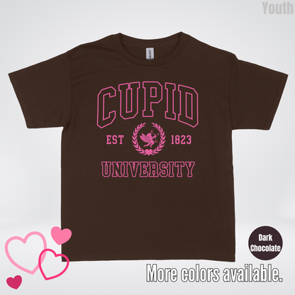 Cupid University Est 1823 Bright Pink Design Youth T-Shirt