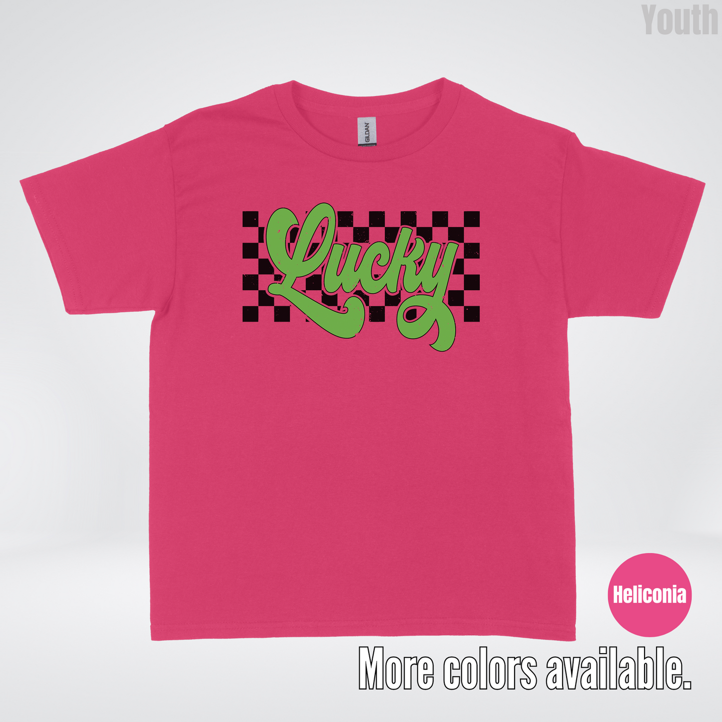 Lucky Cursive Checkered Retro – Saint Patrick’s Day Youth T-Shirt