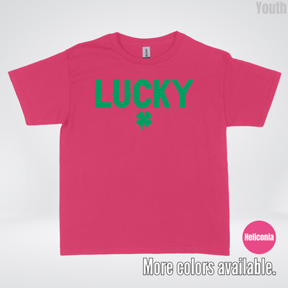 Lucky & Four Leaf Clover - Green Design - Saint Patrick's Day Youth T-Shirt