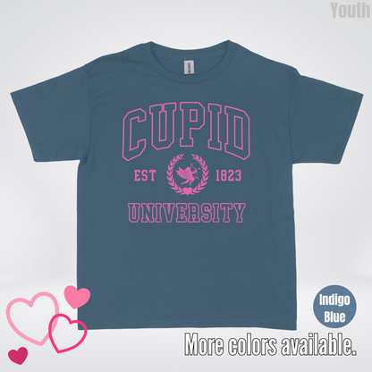 Cupid University Est 1823 Bright Pink Design Youth T-Shirt