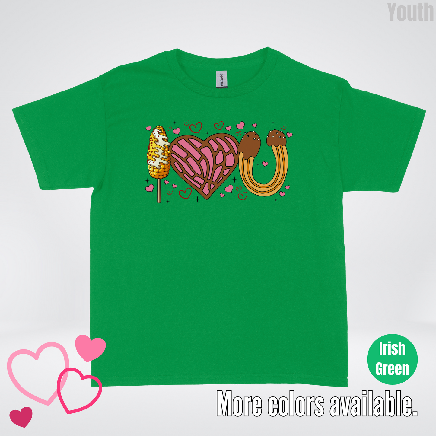 I Love You Elote Concha Churro Youth T-Shirt