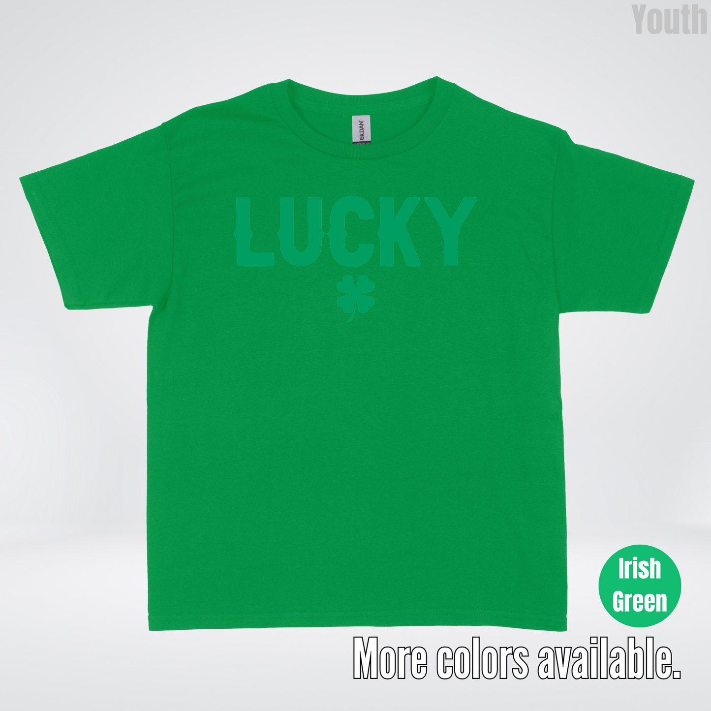 Lucky & Four Leaf Clover - Green Design - Saint Patrick's Day Youth T-Shirt