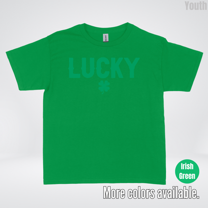 Lucky & Four Leaf Clover - Green Design - Saint Patrick's Day Youth T-Shirt