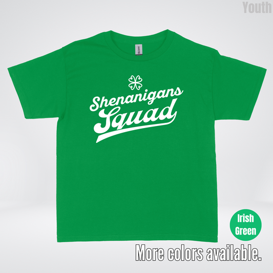 Shenanigans Squad - White Design - St. Patrick's Day Youth T-Shirt