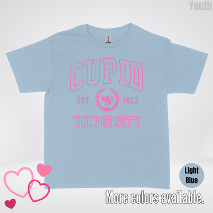 Cupid University Est 1823 Bright Pink Design Youth T-Shirt