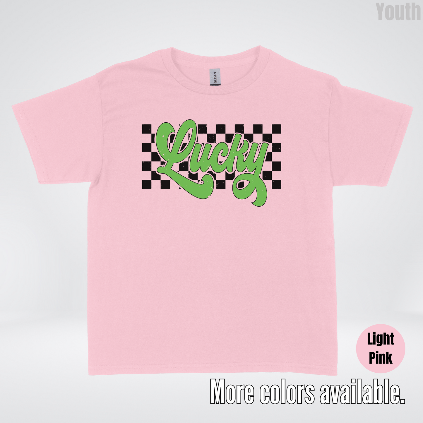 Lucky Cursive Checkered Retro – Saint Patrick’s Day Youth T-Shirt