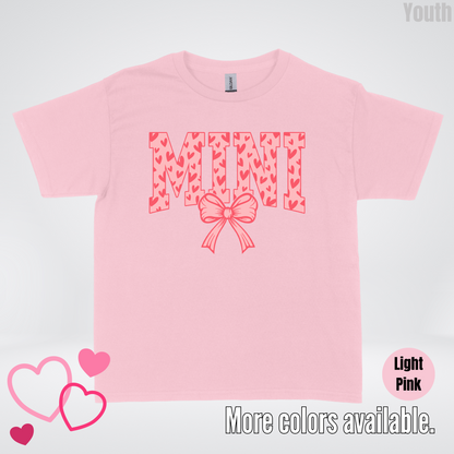 Mini Coquette Hearts Valentines Day Youth T-Shirt