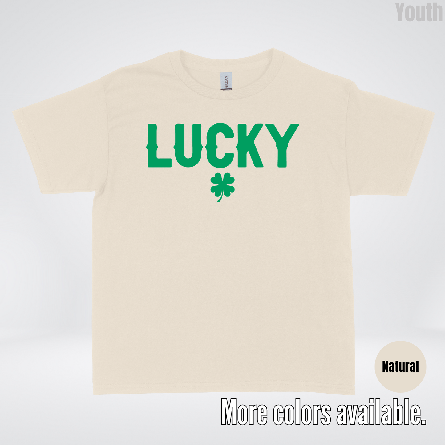 Lucky & Four Leaf Clover - Green Design - Saint Patrick's Day Youth T-Shirt