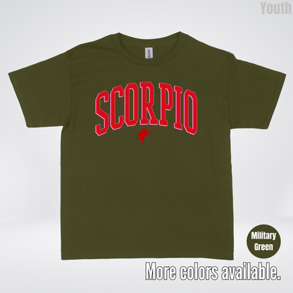 Scorpio Valentines Day Varsity Youth T-Shirt