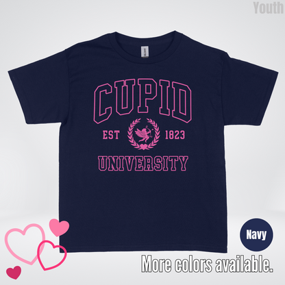 Cupid University Est 1823 Bright Pink Design Youth T-Shirt