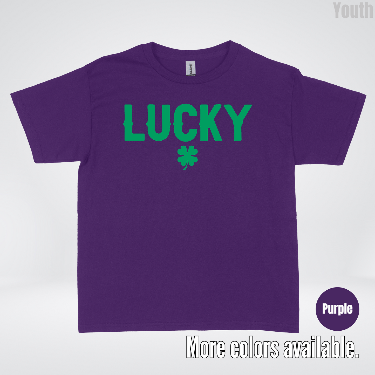 Lucky & Four Leaf Clover - Green Design - Saint Patrick's Day Youth T-Shirt
