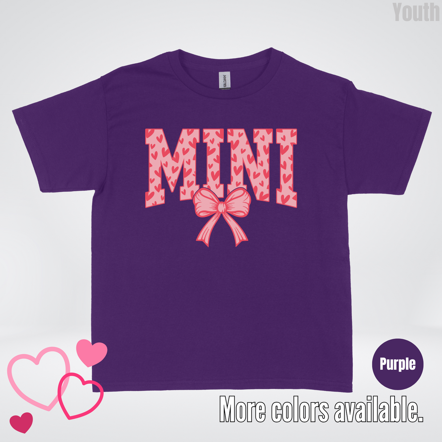 Mini Coquette Hearts Valentines Day Youth T-Shirt