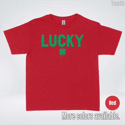 Lucky & Four Leaf Clover - Green Design - Saint Patrick's Day Youth T-Shirt