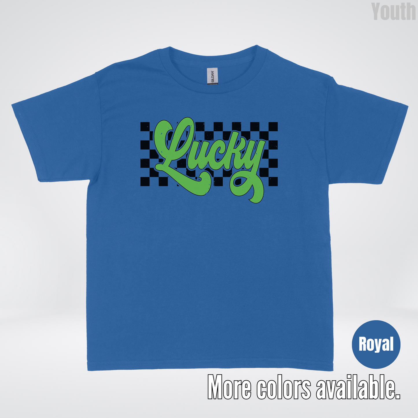 Lucky Cursive Checkered Retro – Saint Patrick’s Day Youth T-Shirt