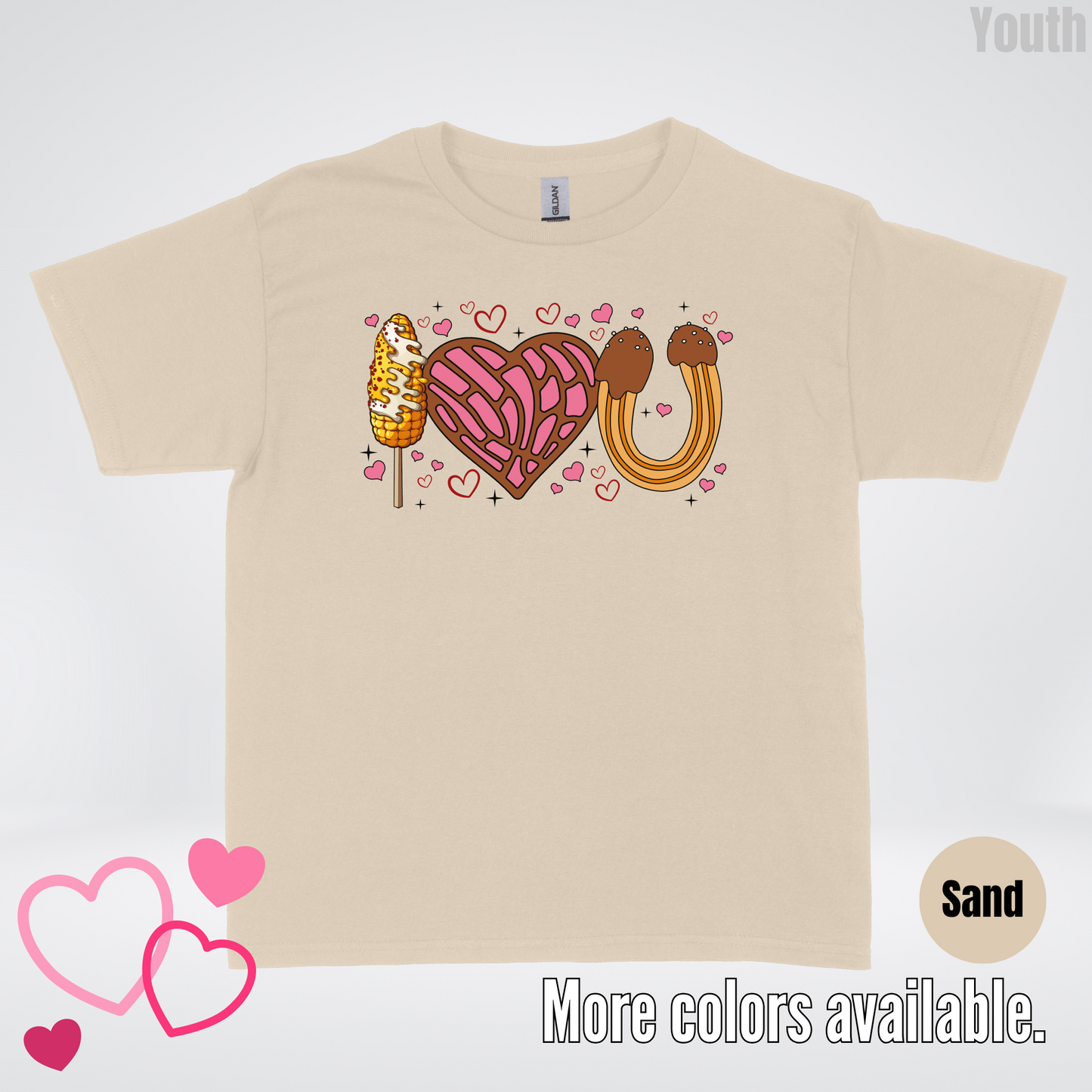 I Love You Elote Concha Churro Youth T-Shirt