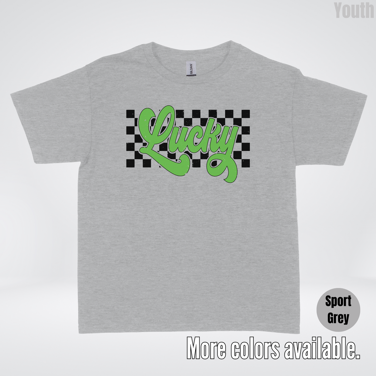 Lucky Cursive Checkered Retro – Saint Patrick’s Day Youth T-Shirt
