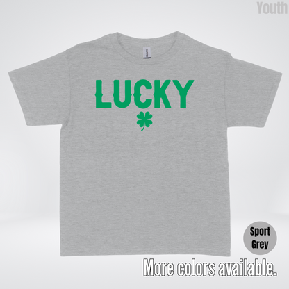 Lucky & Four Leaf Clover - Green Design - Saint Patrick's Day Youth T-Shirt