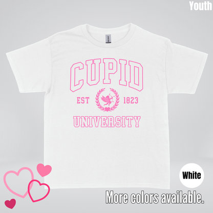 Cupid University Est 1823 Bright Pink Design Youth T-Shirt