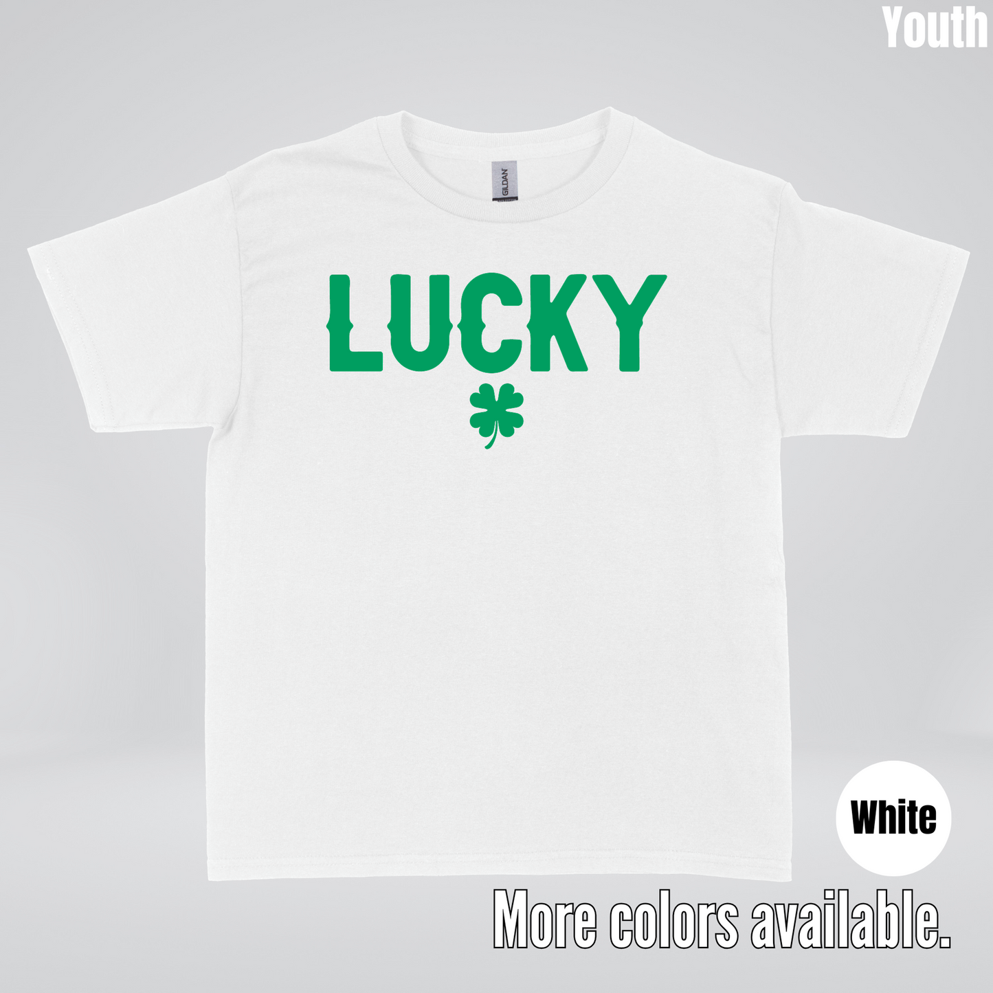 Lucky & Four Leaf Clover - Green Design - Saint Patrick's Day Youth T-Shirt