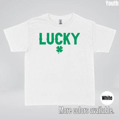 Lucky & Four Leaf Clover - Green Design - Saint Patrick's Day Youth T-Shirt