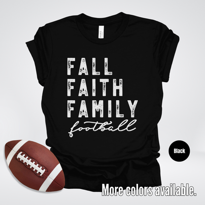 Fall Faith Family Football T-Shirt