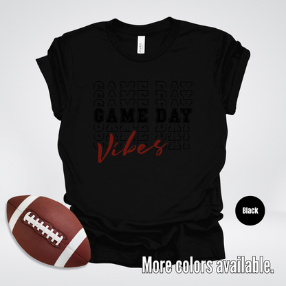 Game Day Vibes Stacked - Black Design T-Shirt
