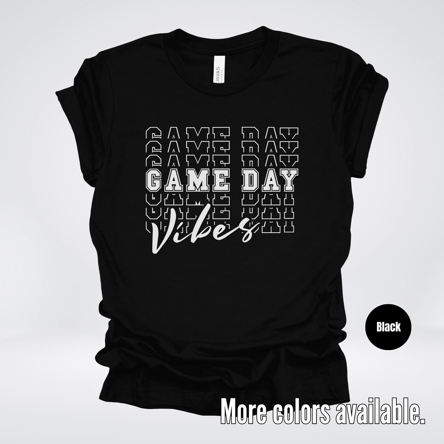 Game Day Vibes Stacked - White Design - T-Shirt