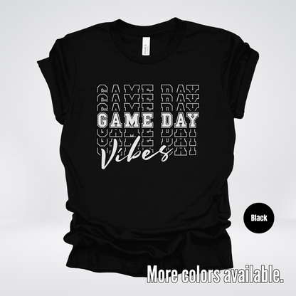 Game Day Vibes Stacked - White Design - T-Shirt