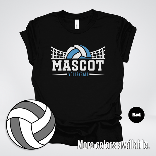 Custom Mascot – Light Blue - Volleyball Design 35 T-Shirt