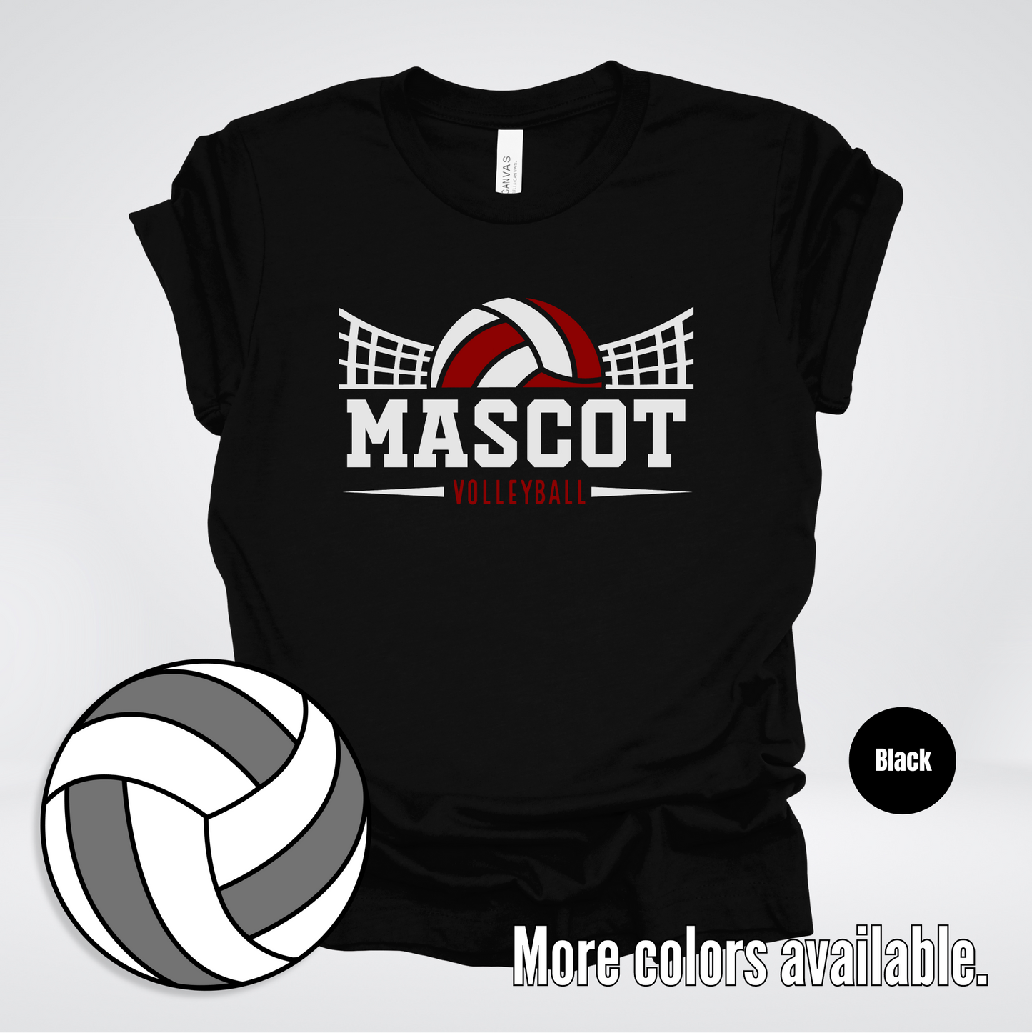 Custom Mascot – Maroon - Volleyball Design 36 T-Shirt