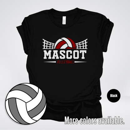 Custom Mascot – Maroon - Volleyball Design 36 T-Shirt