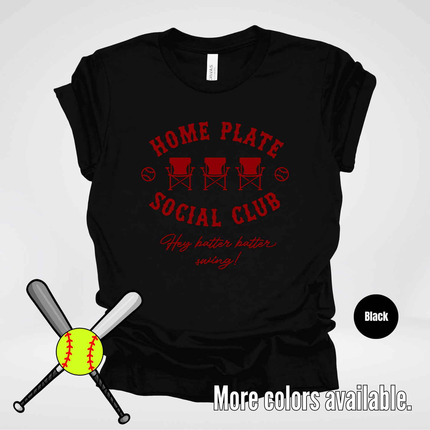 Home Plate Social Club – Maroon Design - Softball Baseball T-Shirt