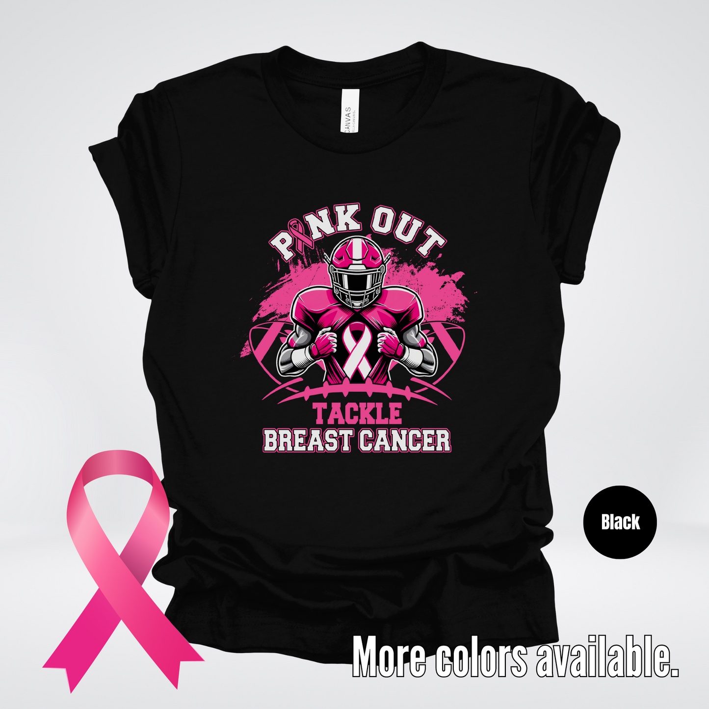 Pink Out Football Tackle Breast Cancer Awareness T-Shirt