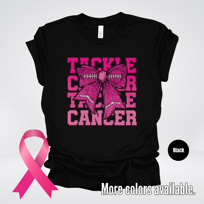 Tackle Cancer Coquette Football Breast Cancer Awareness 2 T-Shirt