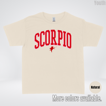 Scorpio Valentines Day Varsity Youth T-Shirt