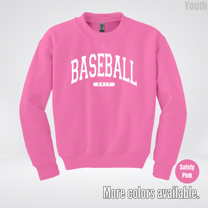 BASEBALL 24/7 Youth Crewneck Sweatshirt