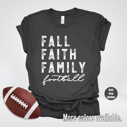 Fall Faith Family Football T-Shirt