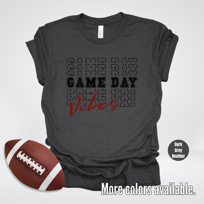 Game Day Vibes Stacked - Black Design T-Shirt