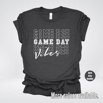 Game Day Vibes Stacked - White Design - T-Shirt