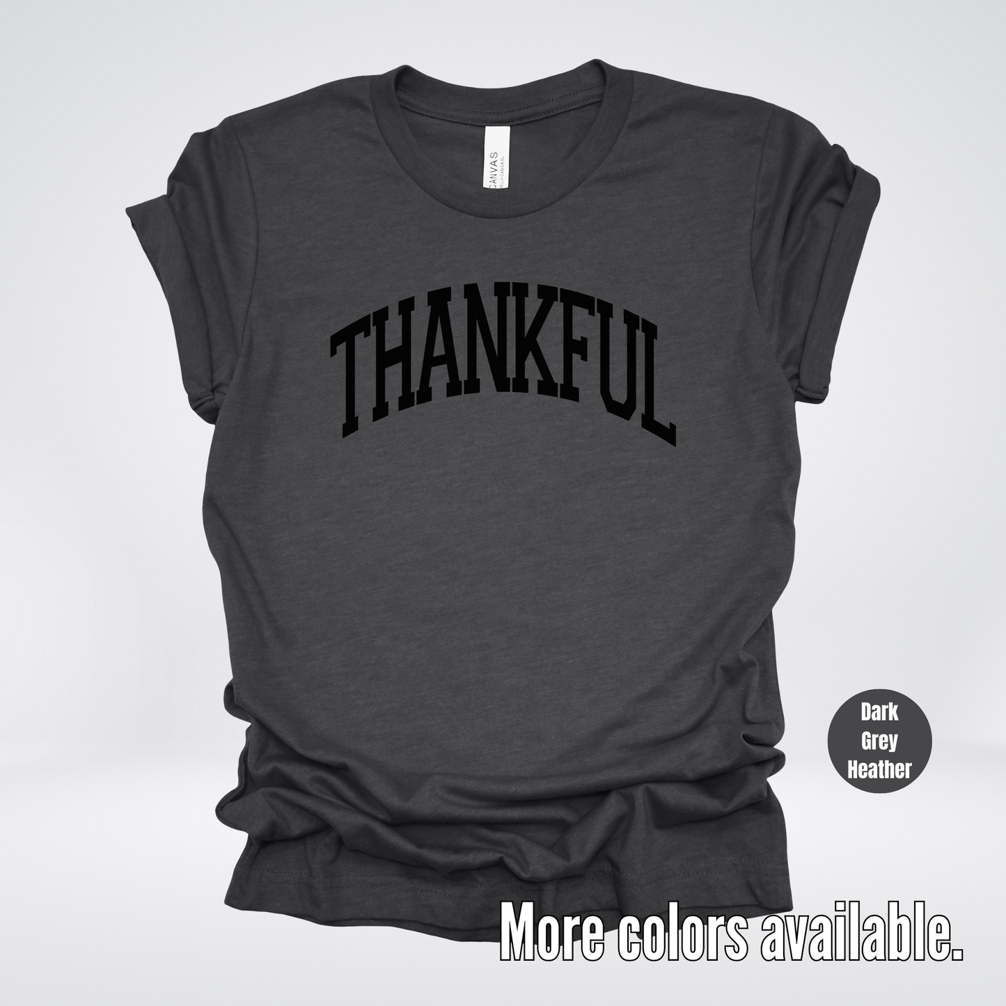 Thankful Varsity T-Shirt - Black Design