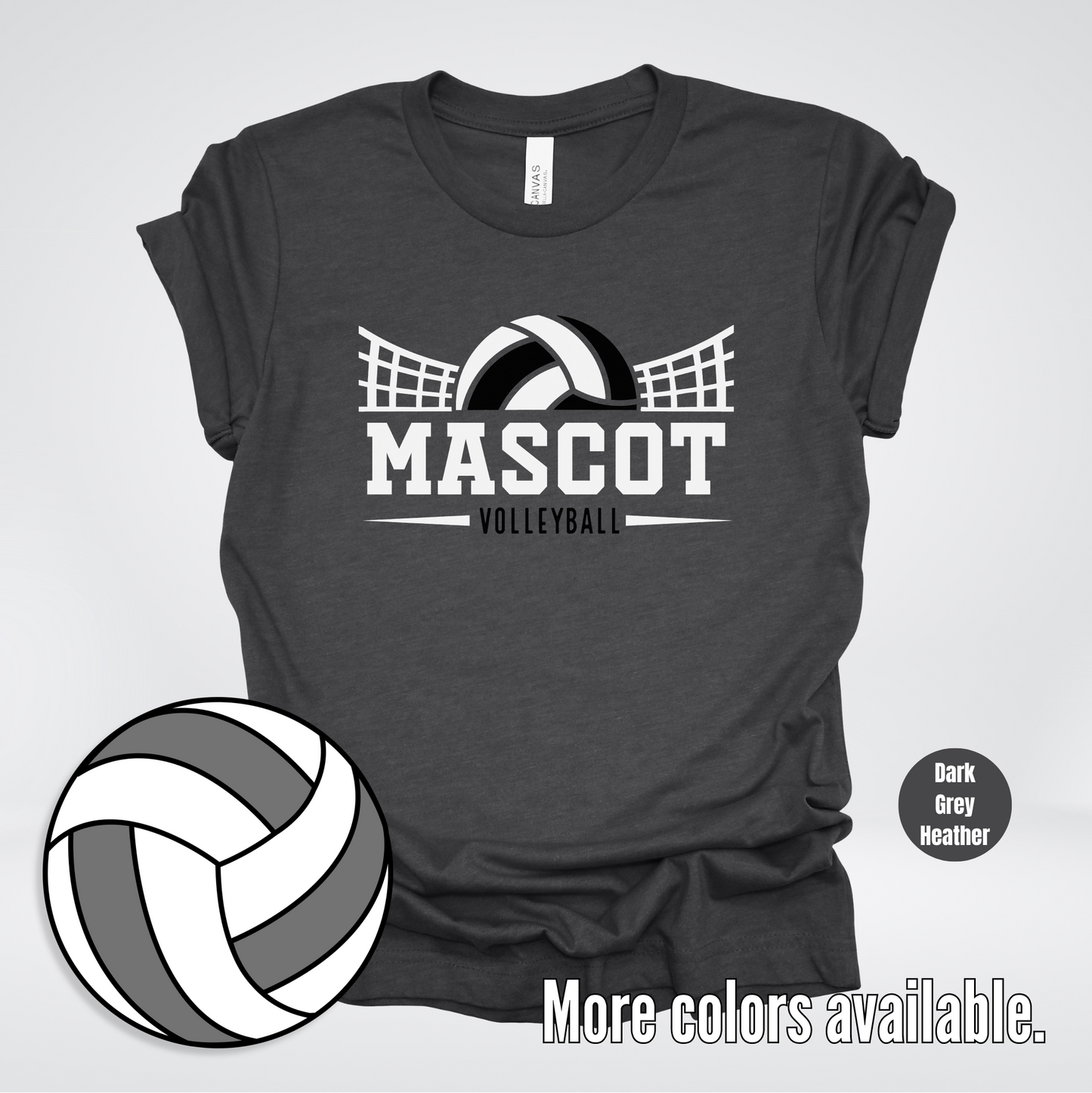 Custom Mascot - Black - Volleyball Design 28 T-Shirt