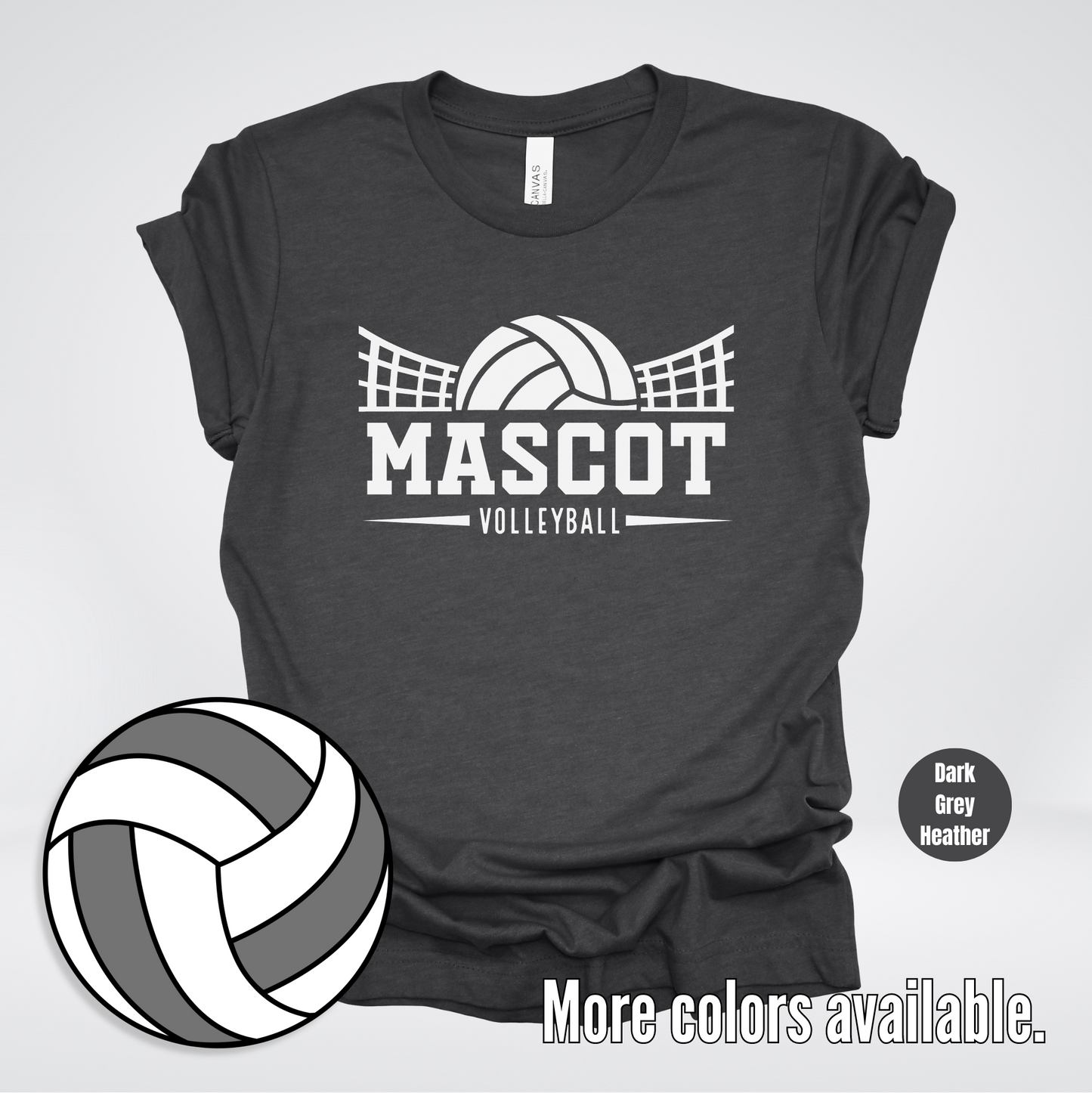 Custom Mascot - White - Volleyball Design 27 T-Shirt