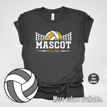 Custom Mascot – Gold - Volleyball Design 30 T-Shirt